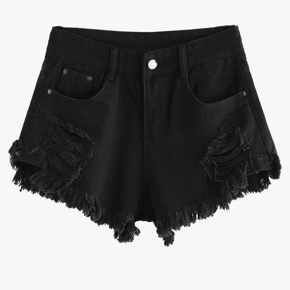 Women’s black jean shorts